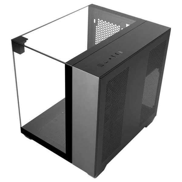 Mars Gaming MC-VISIONM, Kompakt MicroATX Gaming Chassi, Trippla Tempererat Glas, 240mm Vattenkylning, Svart