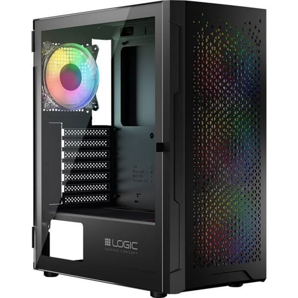 PC-chassi - sidopaneler Logic - AT-ARAMIS-10-0000000-0002 - ARAMIS ARGB MINIDI USB-3.0-chassi svart ()