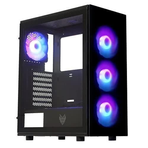 FORTRON CMT340 PLUS SVART Tower PC-fodral - ATX/MicroATX - USB3 x2 - 120 mm ARGB-fläktar x4 Svart