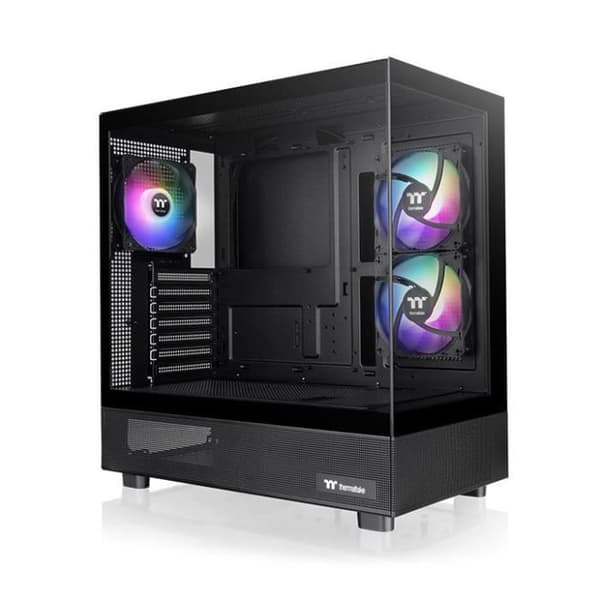 Thermaltake View 270 Plus Chassi PC Gaming Midi Tower Svart Tempererat Glas ARGB ATX Svart
