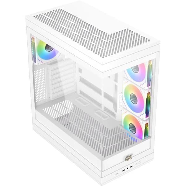 PC-chassi - XIGMATEK - META Arctic - Mellan tur - E-ATX - Härdat glas - ARGB - Vit
