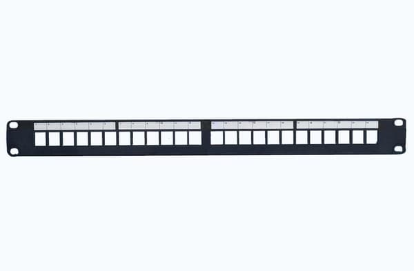 LanView 24-portars STP CAT6A patchpanel 1U för 19" rackskåp Svart