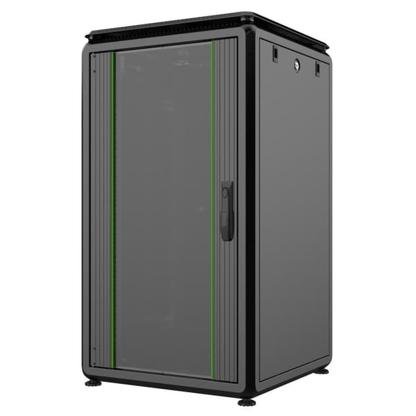 Lanview 19" 20U 600x600x1075mm datalinje rackskab - sort, RDL20U66BL