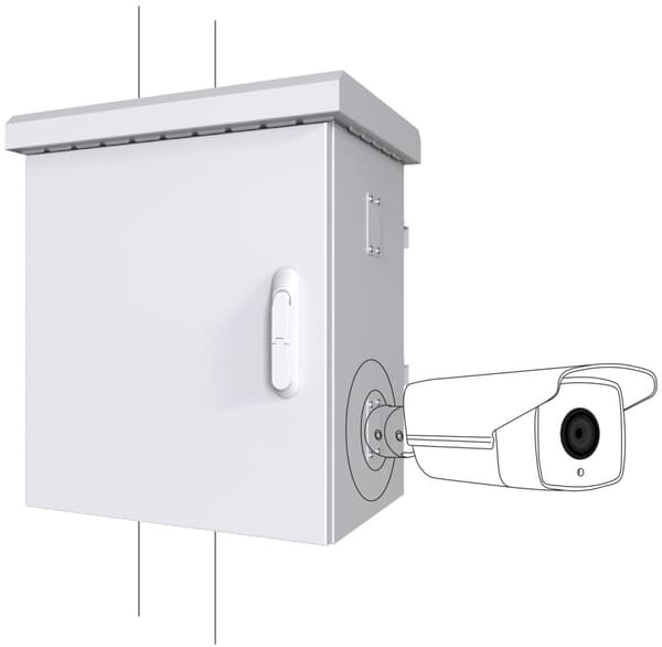 Lanview Maxi Classic CCTV-skåp med 4 kameror 575 x 425 x 700 mm - Vit, RCCTV004