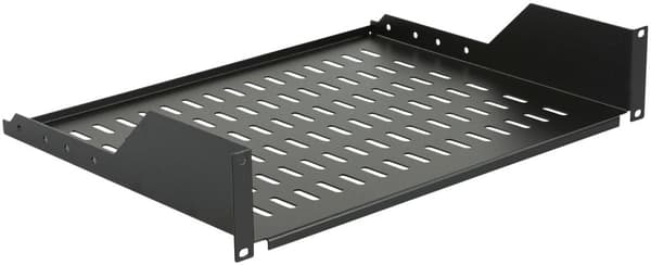 Lanview 2U 19" 350mm monteringshylla för RACK-skåp svart, RAS210BL