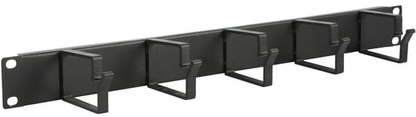 LANVIEW 1U 19" KABELHÅNDTERINGSPANEL, 5 KROGE, SORT, RAO100BL