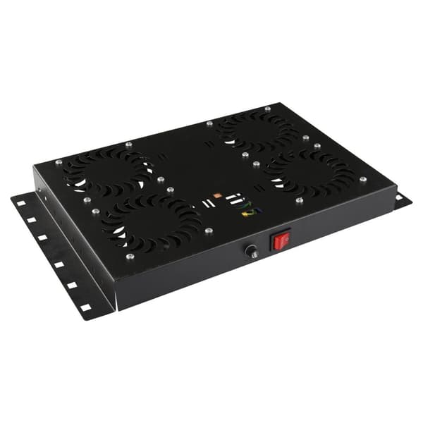 Lanview 4 ventilatorer, termostatstyret analog ventilatormodul, sort, UK-stik, RAF120BL-UK