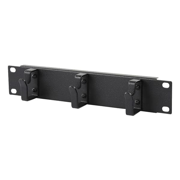 Lanview 1U 10" kabelhåndteringspanel, 3 stk. kroge sort, RA10110BL