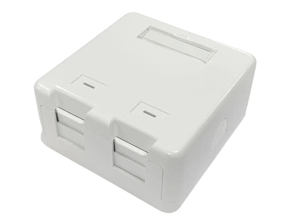 Lanview hjørnemonteringsboks til 2 RJ45-stik, model 47240, LVN127767 Hvid