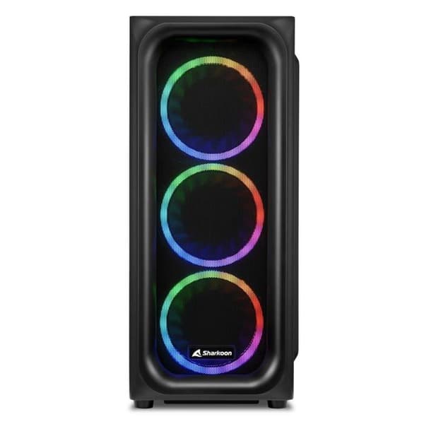 Speldatorchassi - Sharkoon - TK5M RGB - Svart - RGB-belysning - Tempererat glaspaneler