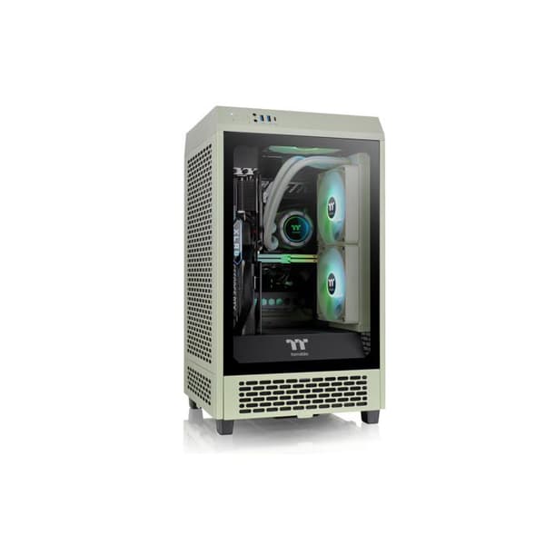 Mini-tour PC - Thermaltake - The Tower 200 - Ljusgrön - 2 fläktar - Sidofönster Grön