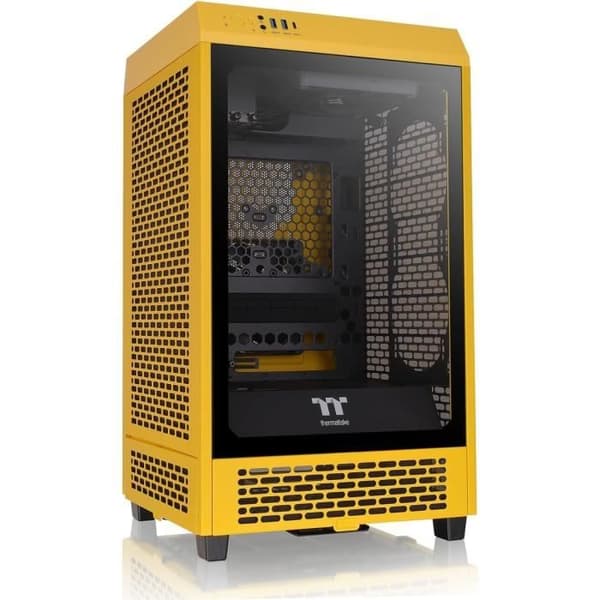 PC-chassi - THERMALTAKE - The Tower 200 Bumblebee - Mini ITX - Nvidia GeForce RTX 3090 - Vertikaldesign Gul