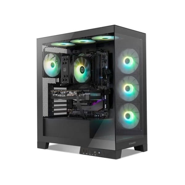 NOX Hummer GLOCK ARGB Semitorre ATX Tempererat Glas USB-C Svart