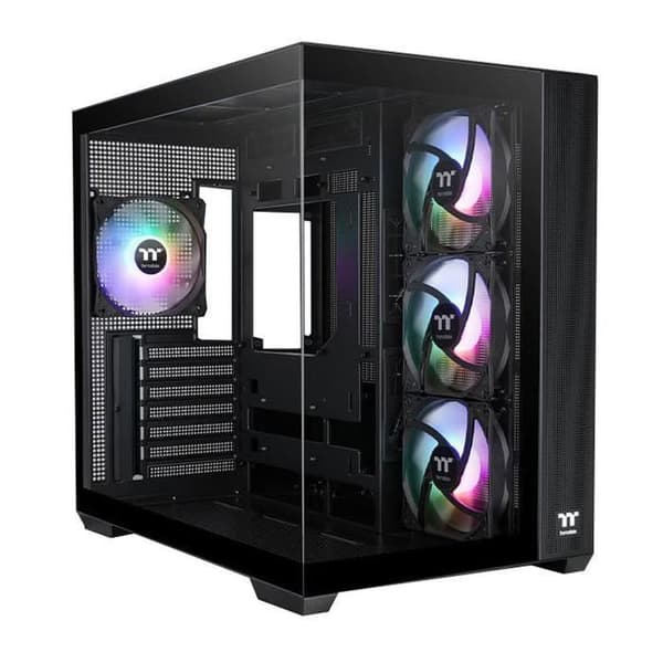 Thermaltake View 380 XL Midi Tower Chassi PC Tempererat Glas ARGB Svart Svart