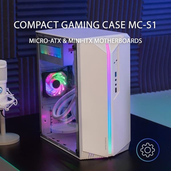 Mars Gaming MC-S1 Semi-Tower ATX Fodral Vit