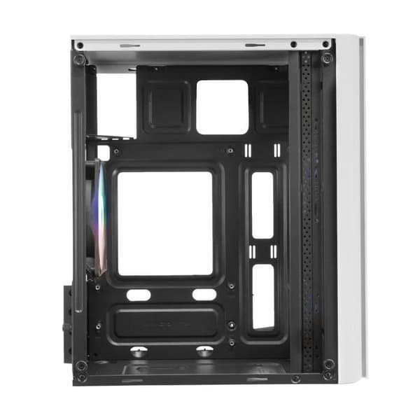 PC-chassi Micro ATX - Mars Gaming - MC300 Vit - Härdat Glas - 3 FRGB Fläktar - Total-Mesh