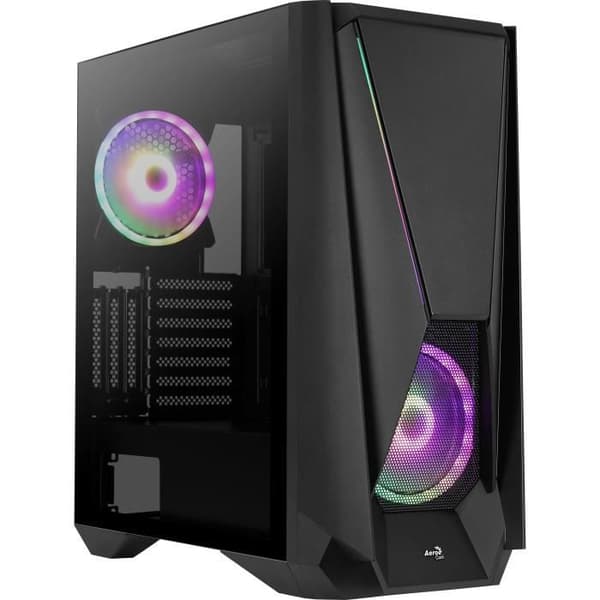 AEROCOOL Visir - Låda utan strömförsörjning - Medium torn - E-ATX-format Svart