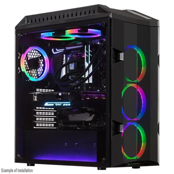LC Power LC-998B-ON svart spelfodral med 4 förinstallerade LED-fläktar