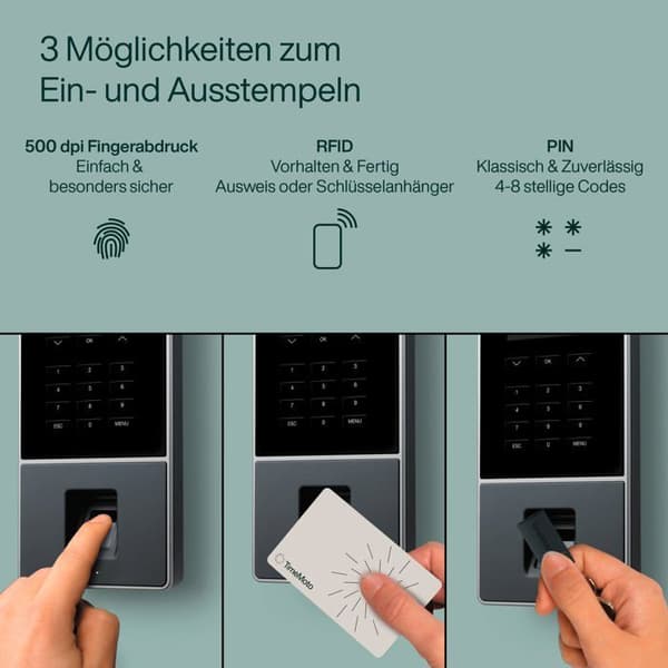 Tidsklocka med RFID och fingeravtryckssensor TM-626