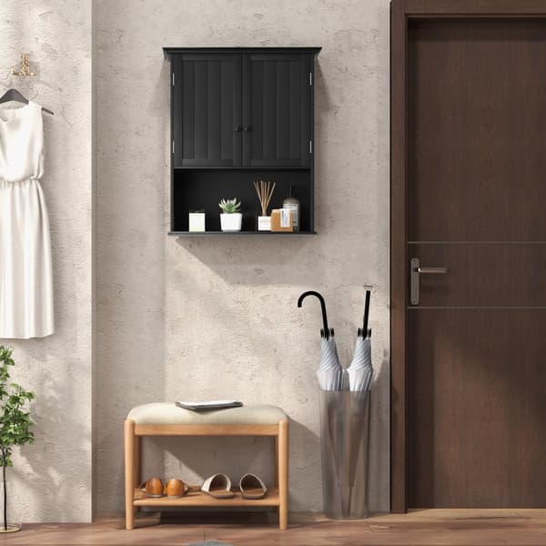 Väggskåp för förvaring, 60x20x70.5 cm, Svart