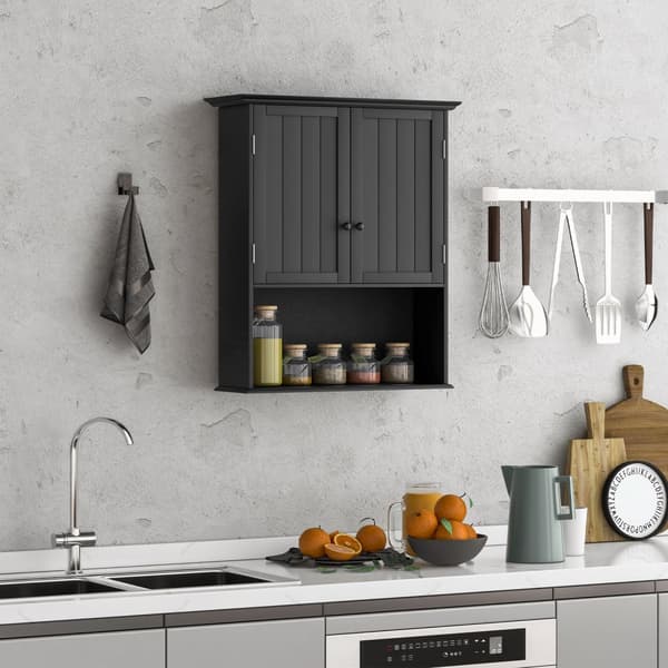 Väggskåp för förvaring, 60x20x70.5 cm, Svart
