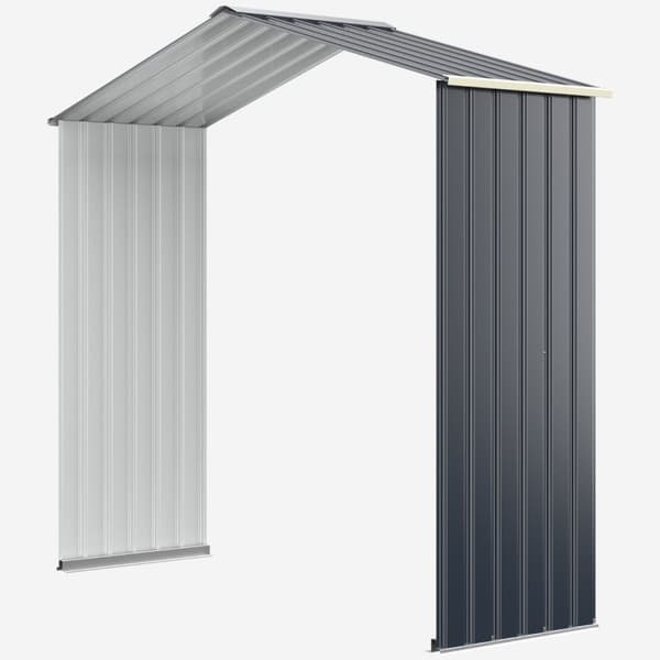 Udendørs opbevaringsskur, 213cm opbevaringsskur forlængelse, 213x127x195 cm, Grå