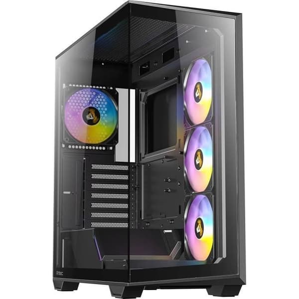 Antec AX85 Mid Tower Chassi Svart ATX ARGB Härdat Glas Optimal Luftflöde