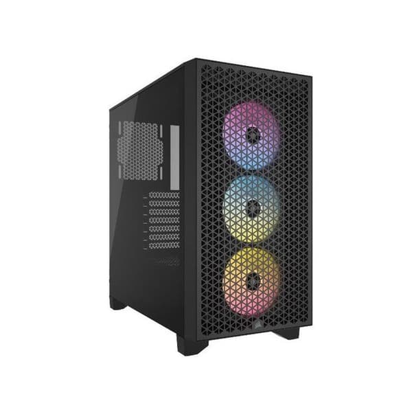 Corsair 3000D AF Chassi PC Mid-Tower Tempererat Glas Svart 4 RGB-fläktar