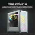 Miniatyrbild 2 av 6: CORSAIR 4000D Airflow PC-fodral - Mid Tower - Härdat glas - Vit (CC9011201WW)