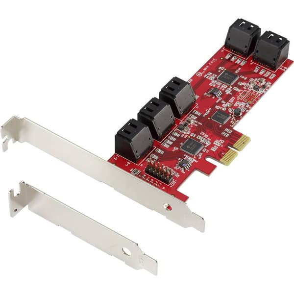 Renkforce RF-2748532 12 + 4 Port SATA-kontroller PCIe x4 Passar till: SATA SSD inkl. Low-Profile fäste
