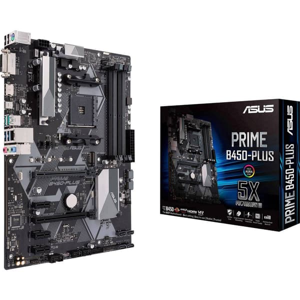 Asus Prime B450-Plus Moderkort Sockel AMD AM4 Formfaktor ATX Moderkort-chipset AMD® B450
