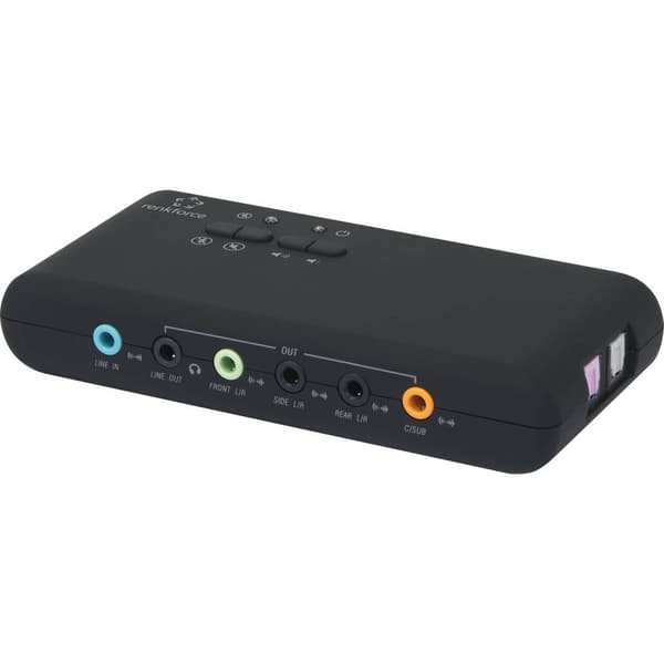 Renkforce RF-4355800 7.1 Externt ljudkort Digital utgång, extern volymkontroll