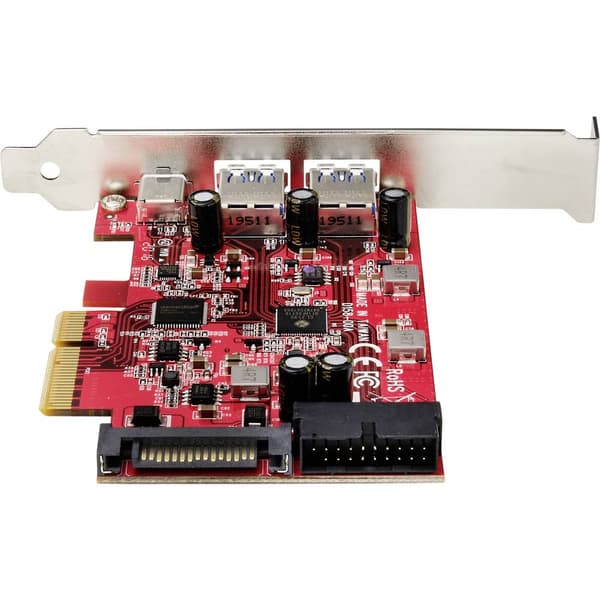 Renkforce 1+4 Port USB 3.1 kontrollerkort USB 3.2 Gen 2 PCIe x4
