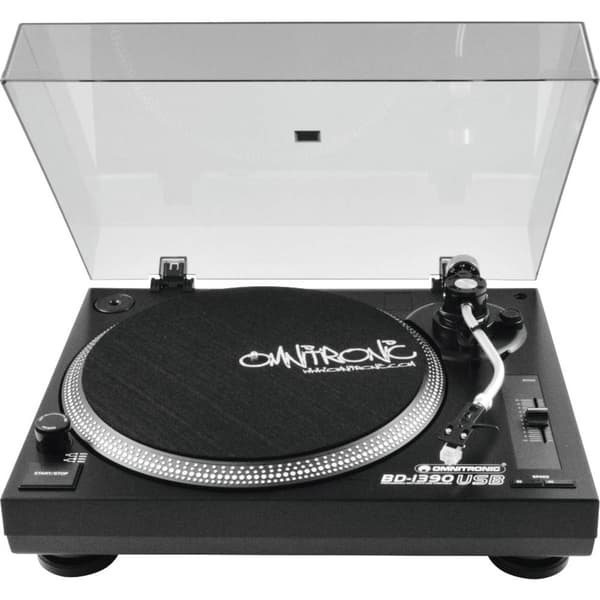 Omnitronic BD-1390 USB-skivspelare Remdrift Svart