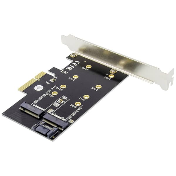 Digitus DS-33170 2+1 Port M.2-kontroller PCIe Passar till: 2230, 2242, 2260, 2280 inkl. Low-Profile fäste