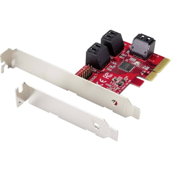 Renkforce RF-4599662 6 Port SATA-kontroller PCIe x4 Passar till: SATA SSD inkl. Low-Profile fäste
