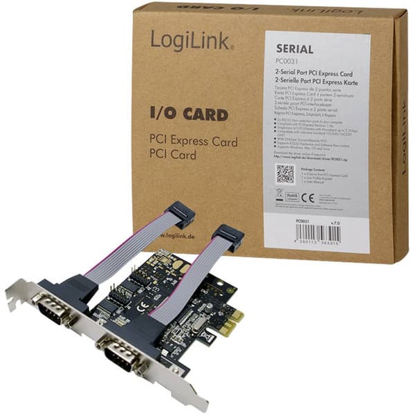 LogiLink PC0031 Seriell-instickskort Seriell (9-pol) PCIe