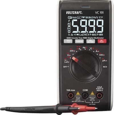 VOLTCRAFT VC191 håndholdt multimeter digital CAT III 600 V-skærm (tæller): 6000 (VC-12232375)