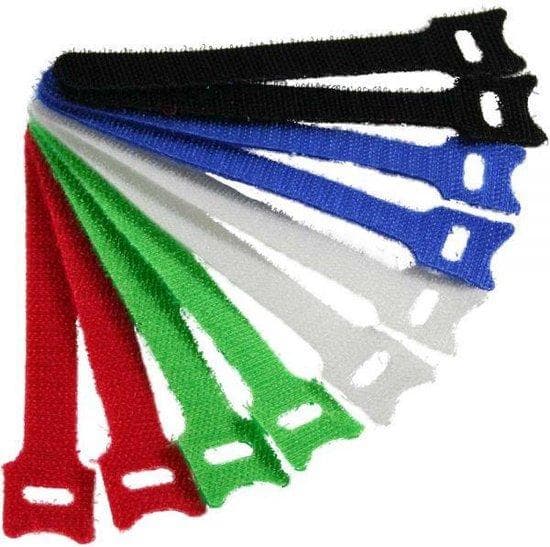 InLine - Kabelbinder - Velcrolukning - 5 forskellige farver (pakke med 10) (59943D)