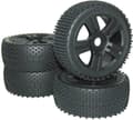 Miniatyrbillede 1 af 5: Reely 1:8 Buggy Complete hjul Spike 5-eger Sort 4 stk.