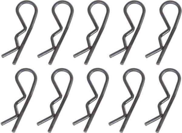 Reely 1:5 Body clamps Sort Længde: 30 mm 10 stk.