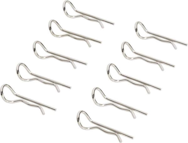 Reely 1:8 Body Clamps Silver Längd: 25 mm 10 st.
