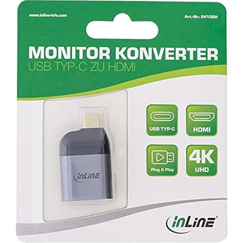 INLINE - Videoadapter - USB-C hane till HDMI hona - stöder 4K 60 Hz (3840 x 2160)