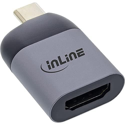 INLINE - Videoadapter - USB-C han til HDMI hun - understøtter 4K 60 Hz (3840 x 2160) Grå