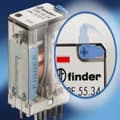 Miniatyrbillede 3 af 4: Finder 553490240040 Relæ, stikbar, beskyttelsestype RT IV, 7 A, 24 VDC, med testknap, mekanisk display
