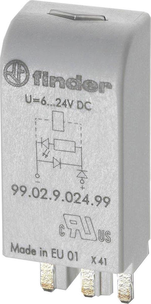 Finder Steekmodule Med front loop diode 99.02.3.000.00 Sendes til model: Finder 90.02, Finder 90.03, Finder 92.03, Find