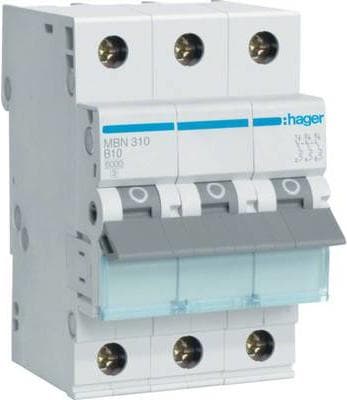 Hager MBN310. AC-indgangsfrekvens: 50/60 Hz, nominel strømudgang: 10 A (MBN310)