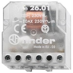FINDER strømafbryder 230VAC 26.01.8.230.0000 serie 26 til indbygningsboks 1S 10A 26.01.8.230.0000 (260182300000)