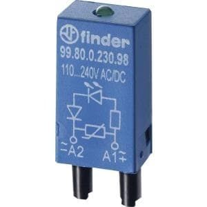 Finder stikmodul med LED, med friløbsdiode 1 stk. 99.80.9.024.99 Lys farve: grøn Velegnet til serie: 94 serie (99.80.9.024.99)