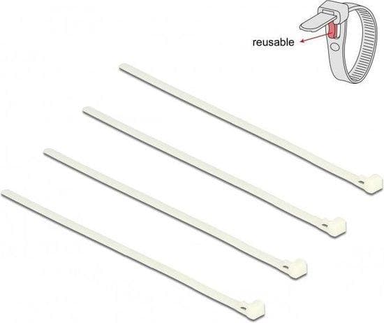 InLine - Kabelbindere - Aftagelige - 300 mm længde - 7,2 mm bredde - (pakke med 100) (59974C)